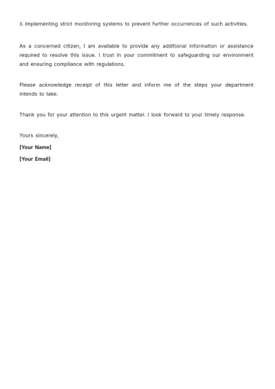 Free Environment Complaint Letter Template to Edit Online