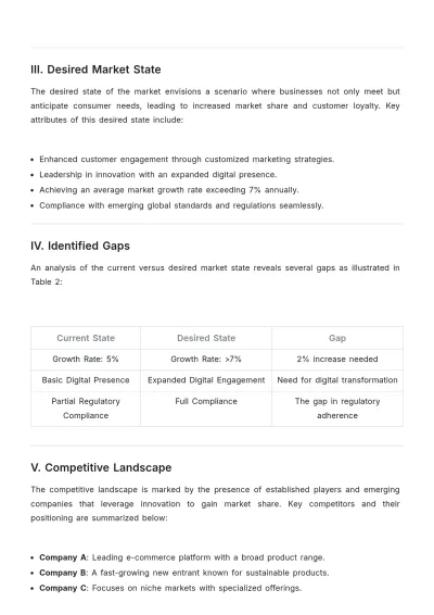 Free Market Research Gap Analysis Template to Edit Online