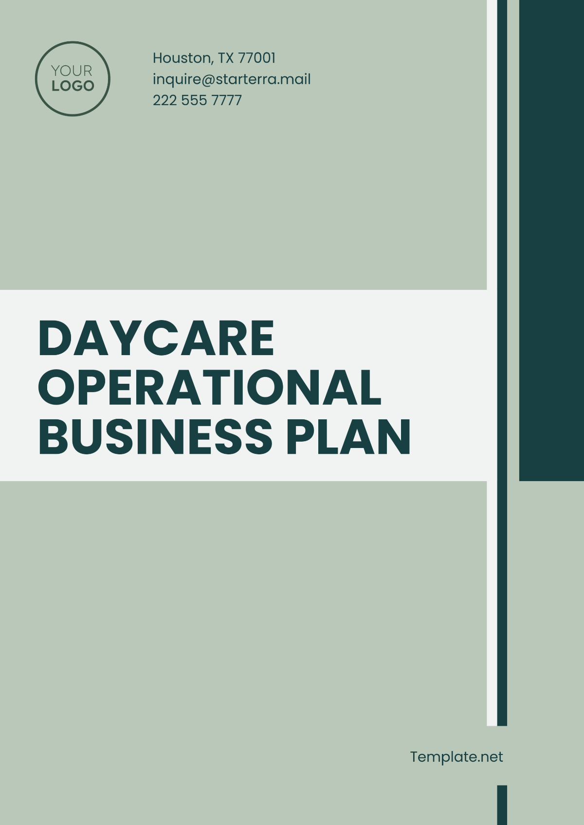 Daycare Operational Business Plan Template - Edit Online & Download