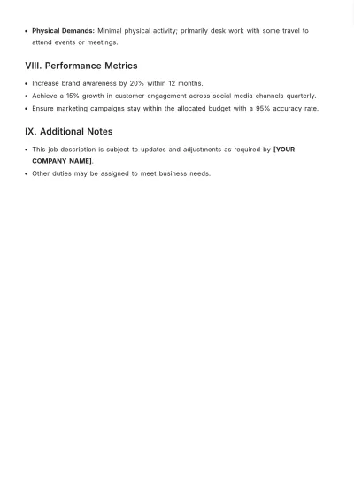 Free Sample Job Roles and Responsibilities Template to Edit Online