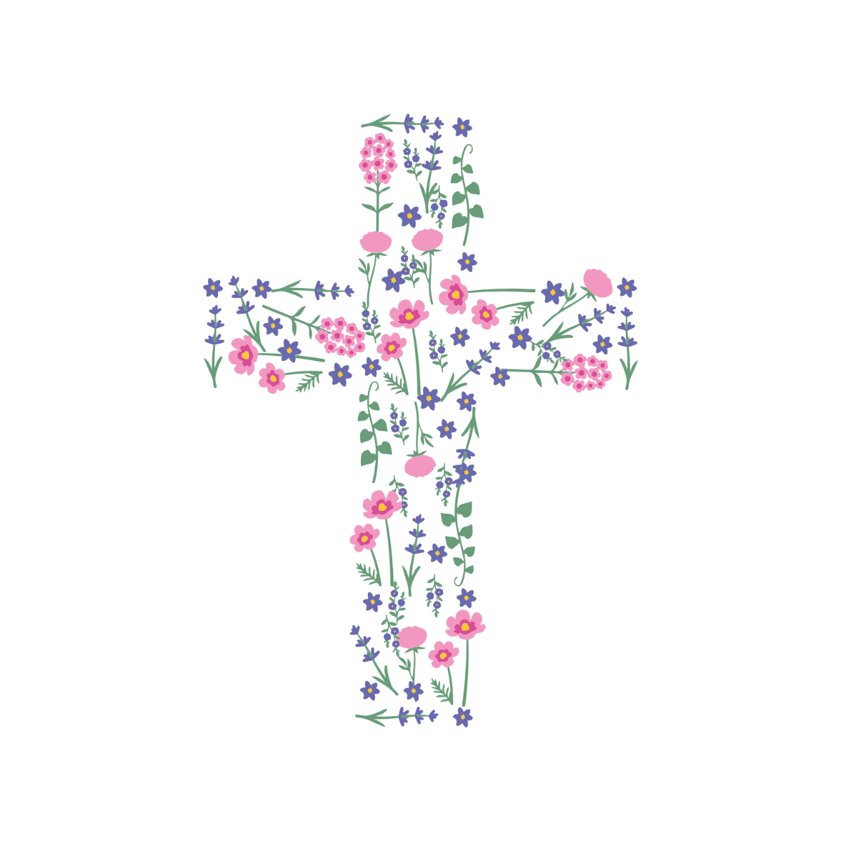 Free Floral Cross Clipart Template - Edit Online & Download