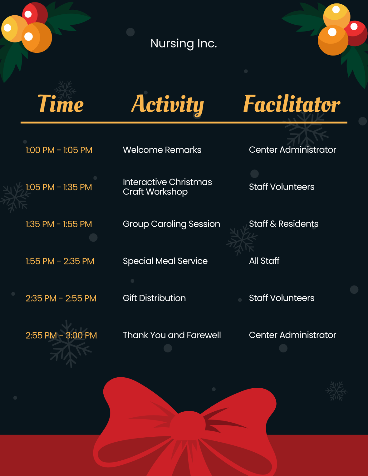 Free Xmas Party Program Template - Edit Online & Download