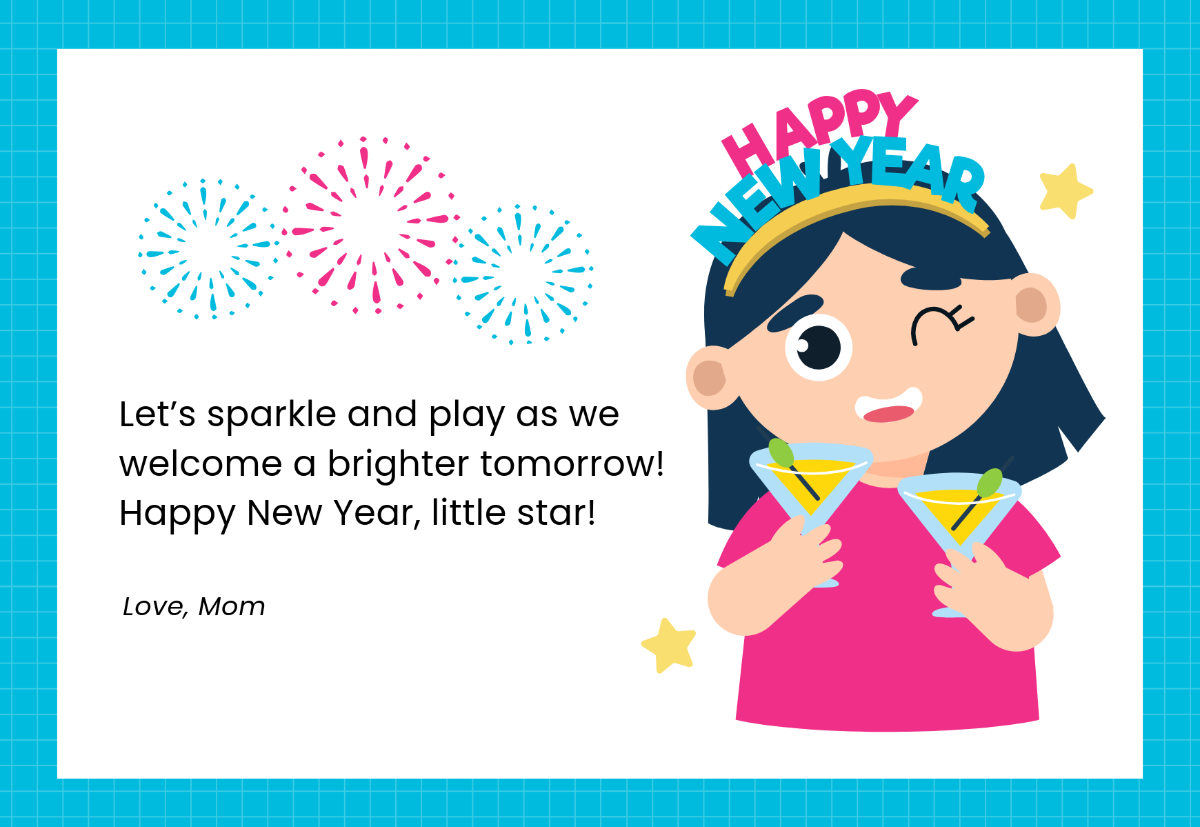 Free New Year Card for Kids Template - Edit Online & Download