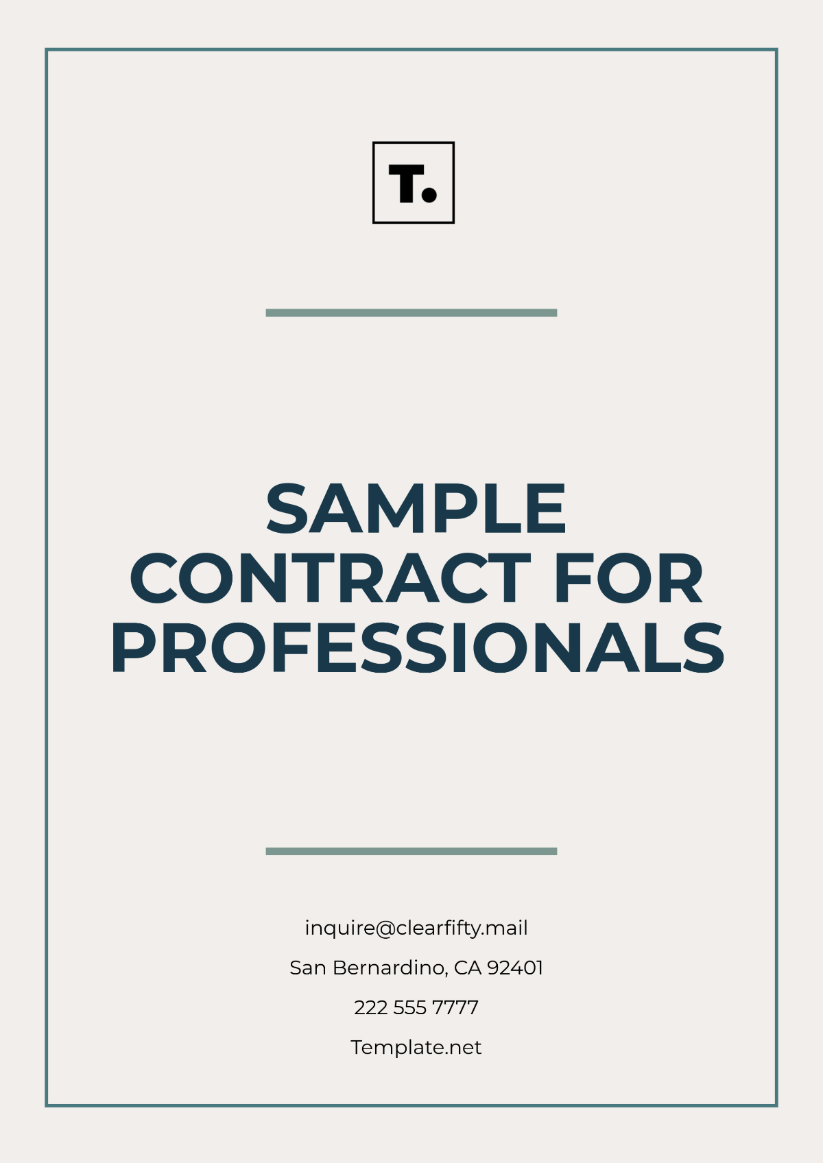 Sample Contract Template for Professionals - Edit Online & Download