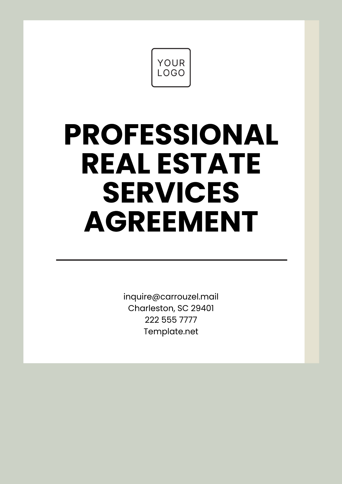 Professional Real Estate Services Agreement Template - Edit Online & Download