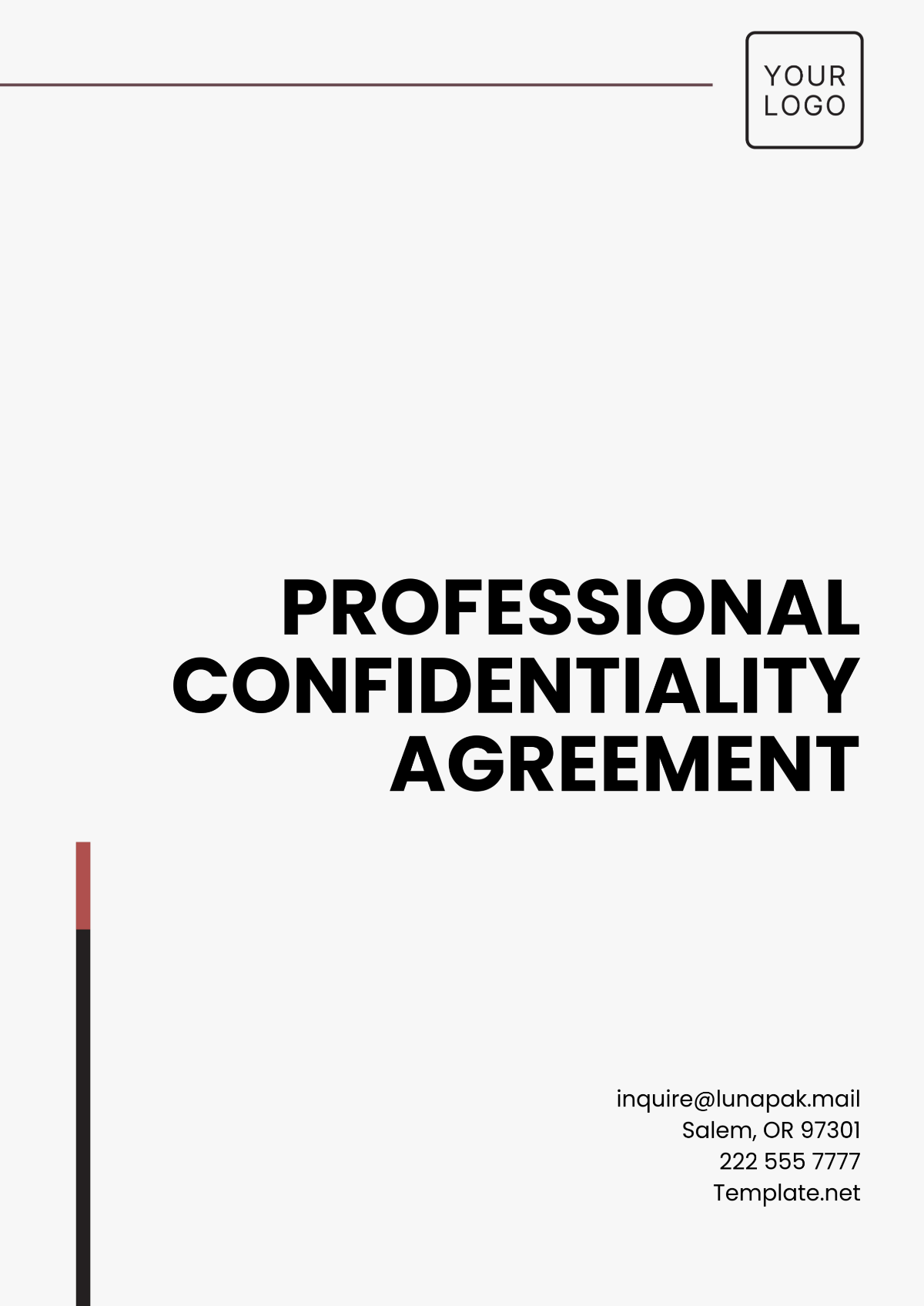 Professional Confidentiality Agreement Template - Edit Online & Download