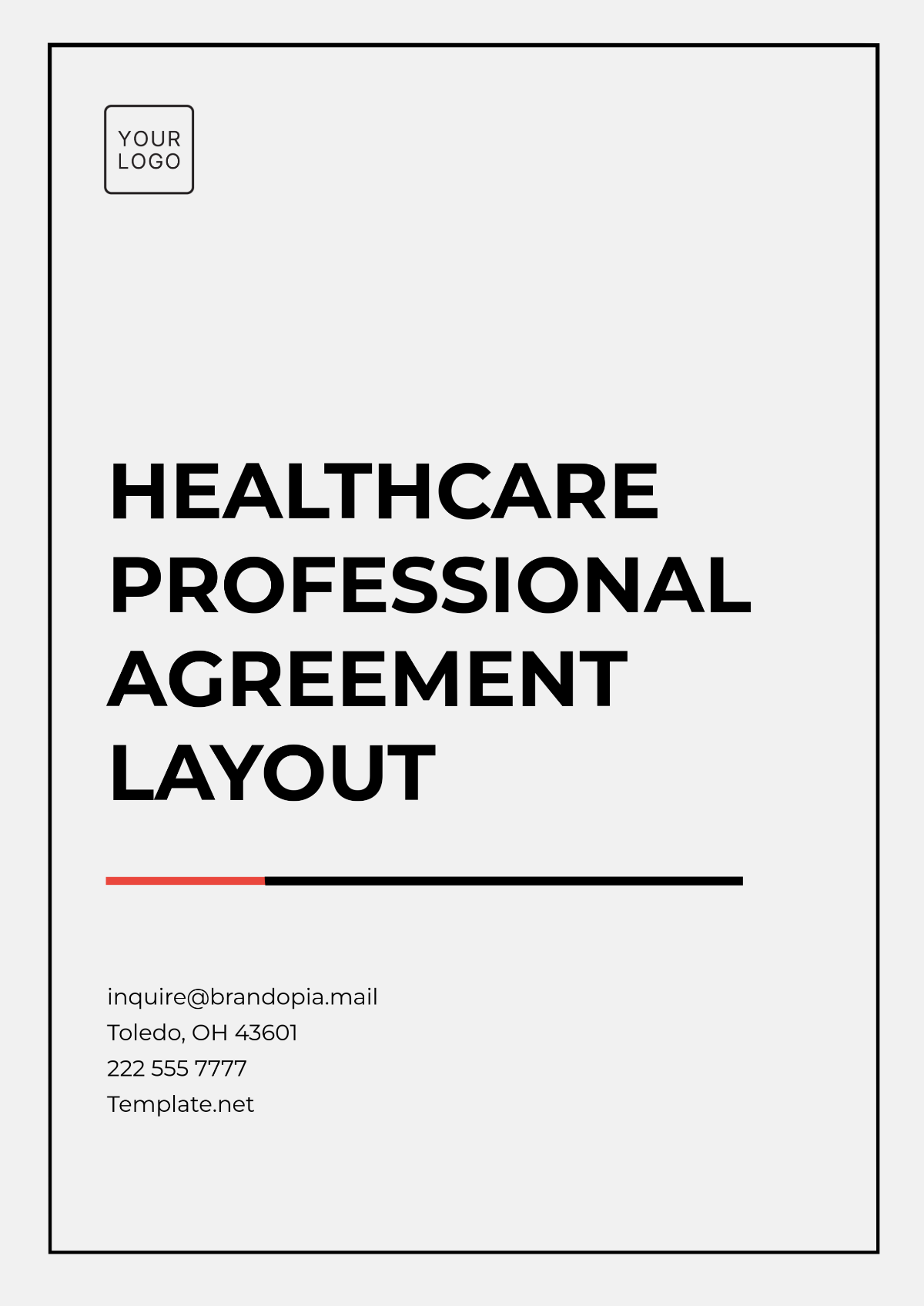 Healthcare Professional Agreement Layout Template - Edit Online & Download