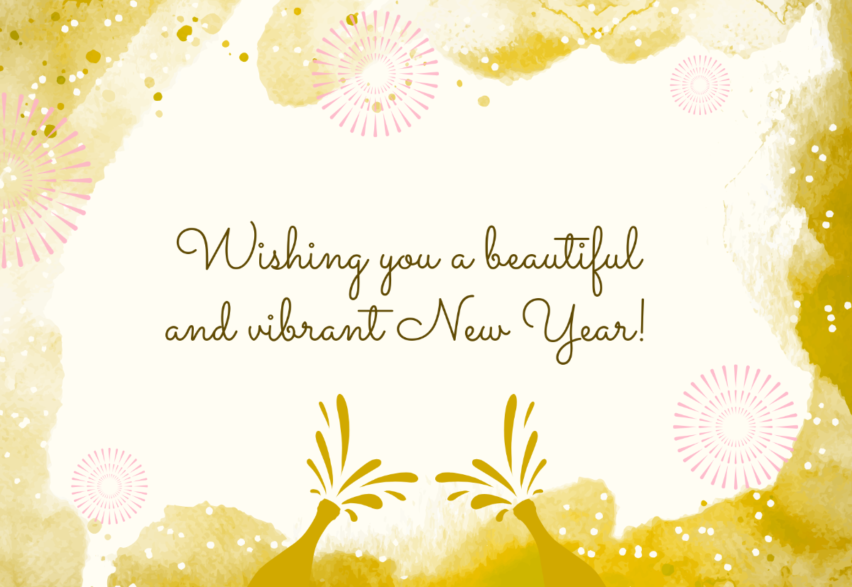 Free Watercolor New Year Card Template - Edit Online & Download