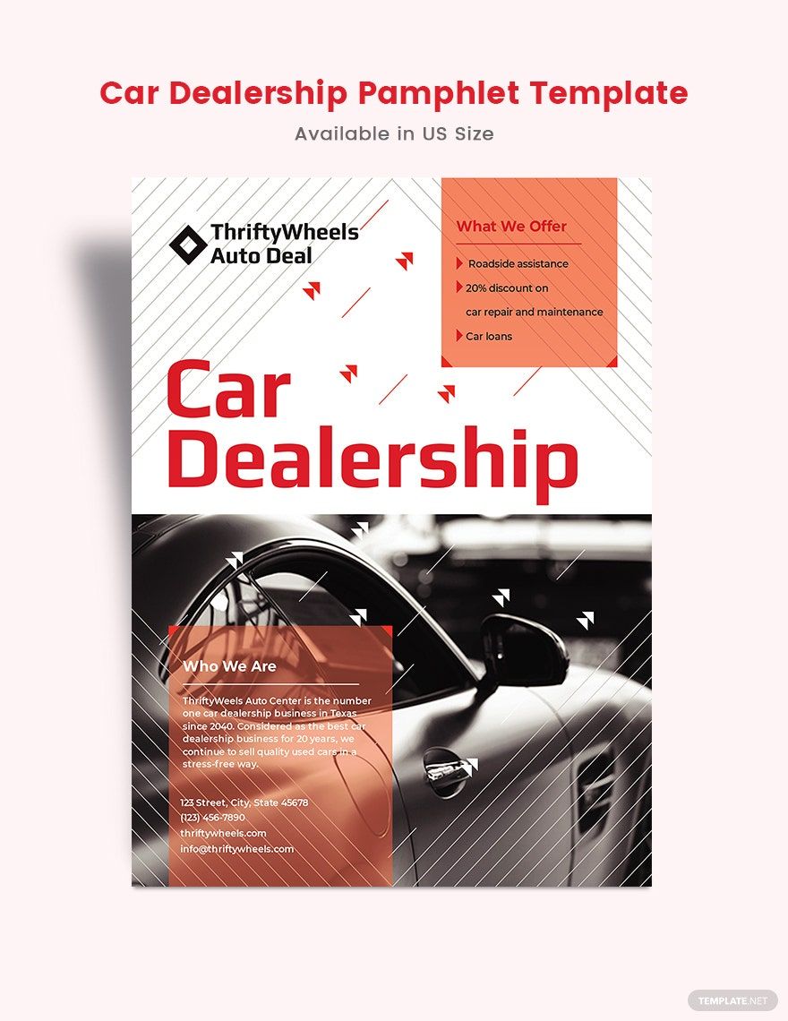 Car Dealership Pamphlet Template in Word, Google Docs, Illustrator, PSD, Publisher, InDesign