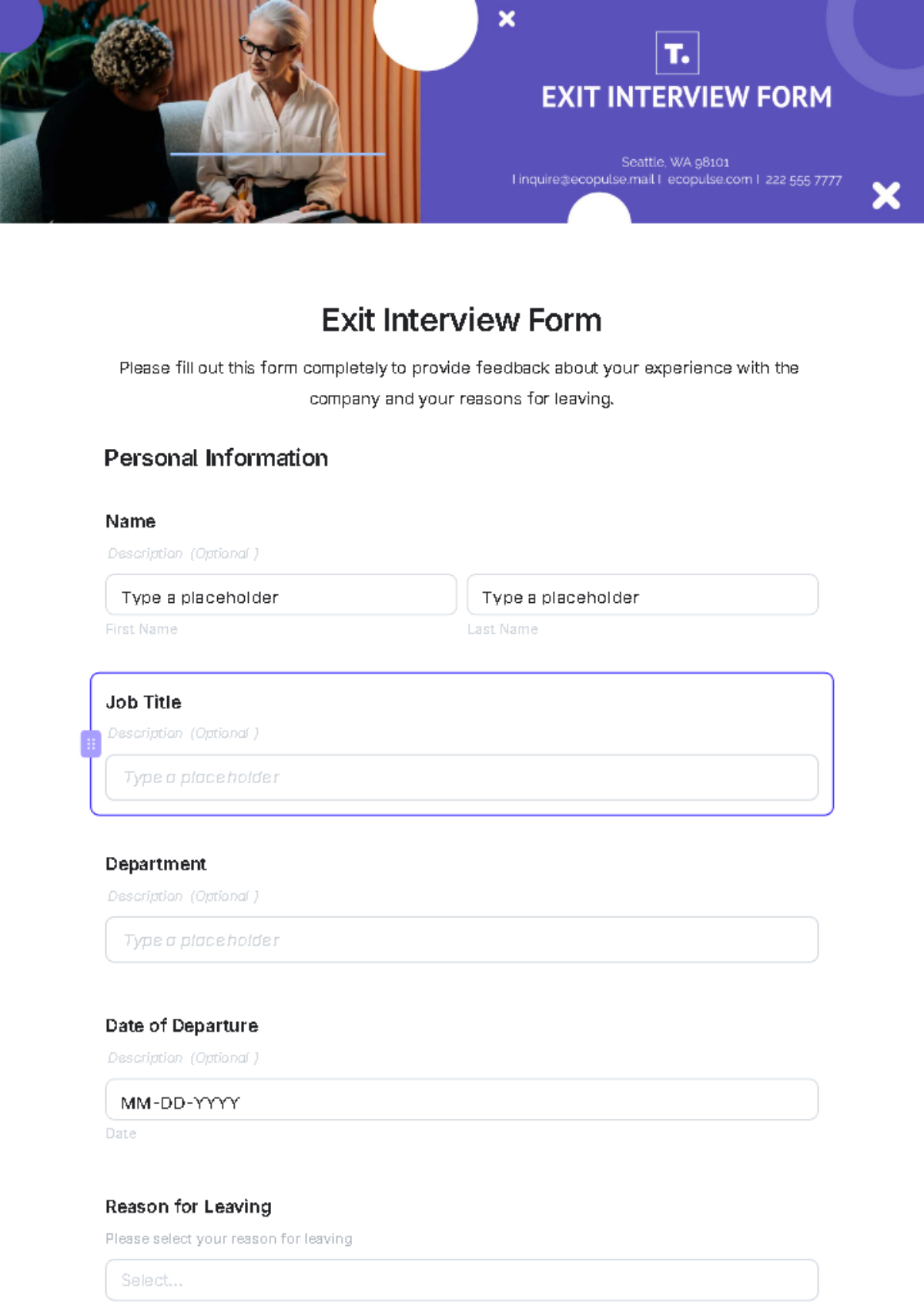 Exit Interview Form Template