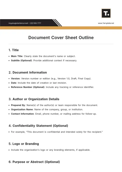 Free Document Cover Sheet Outline Template to Edit Online
