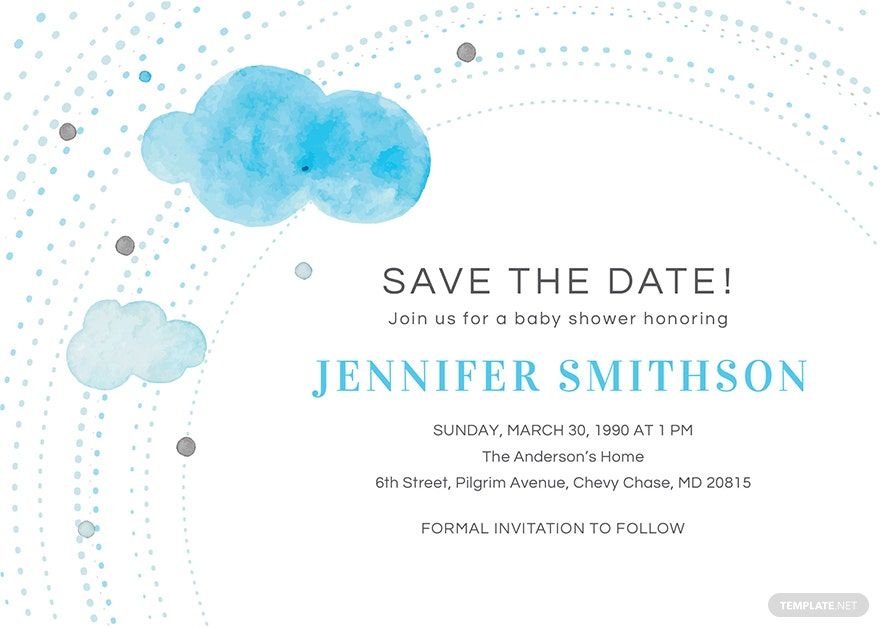 Save the Date Baby Shower Invitation Template