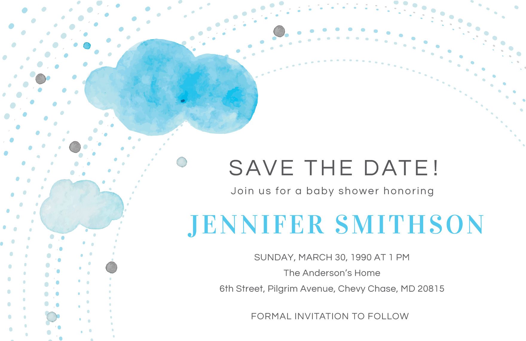 Save the Date Baby Shower Invitation Template in Word, Illustrator, PSD, Apple Pages, Publisher