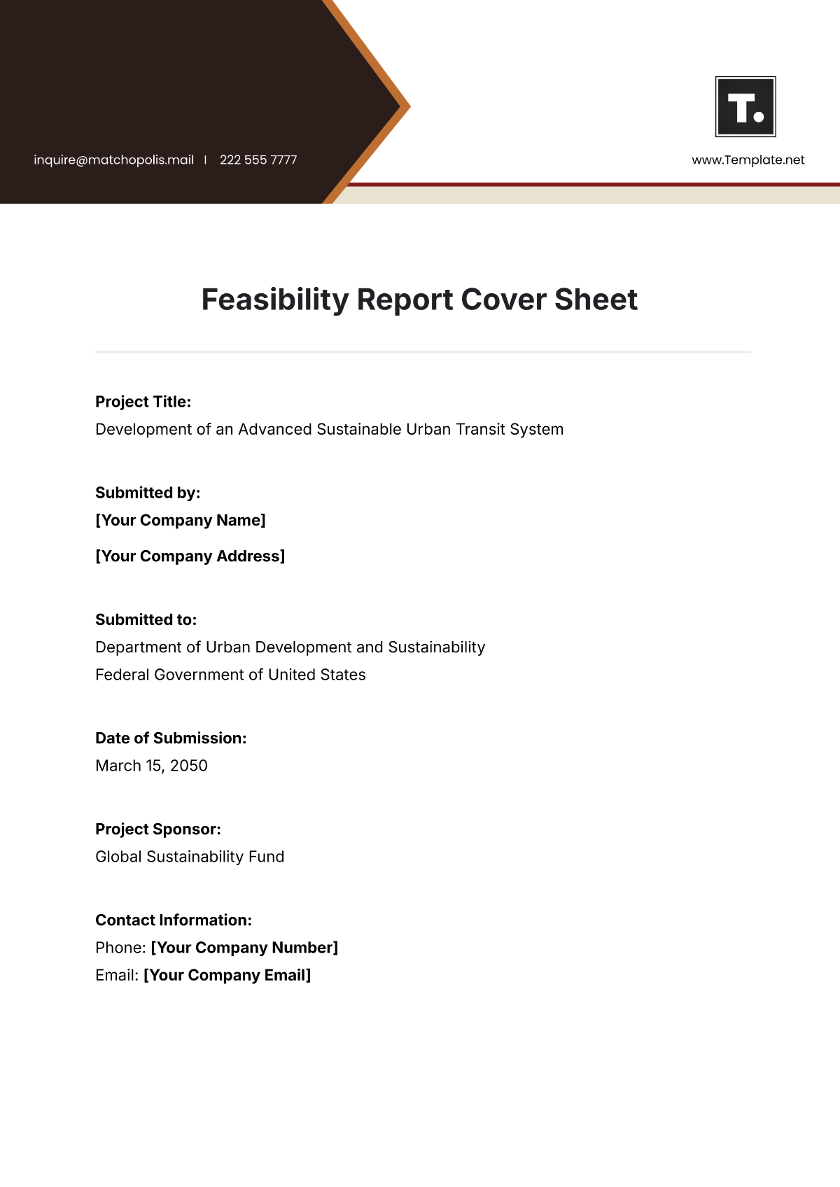 Feasibility Report Cover Sheet Template - Edit Online & Download