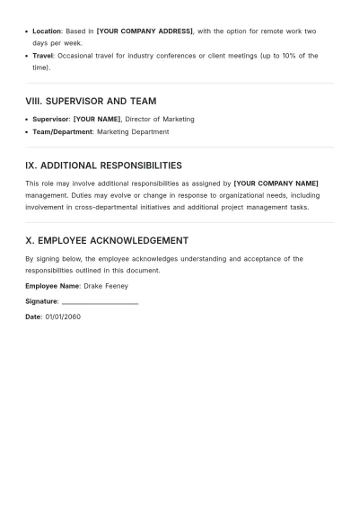 Free Professional Employee Responsibilities Template to Edit Online