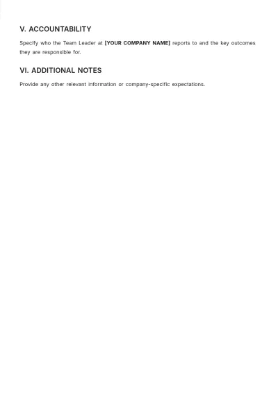 Free Team Leader Responsibilities Format Template to Edit Online