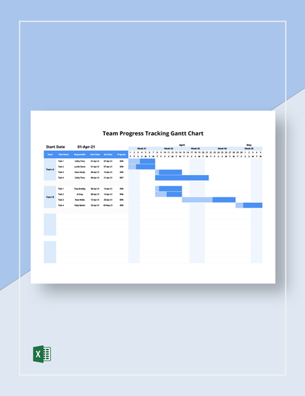 FREE Simple Team Gantt Chart Template Excel