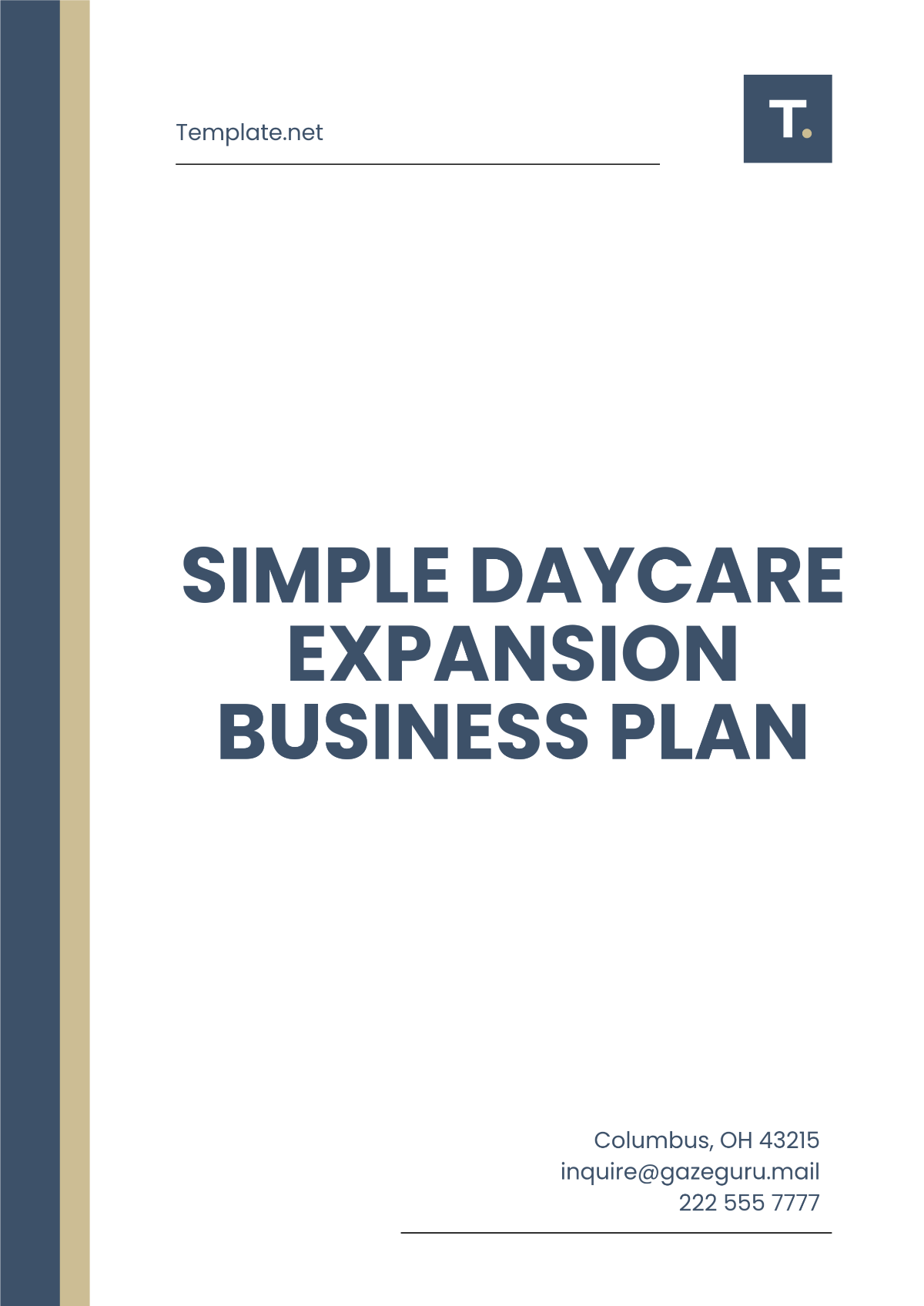 Simple Daycare Expansion Business Plan Template - Edit Online & Download