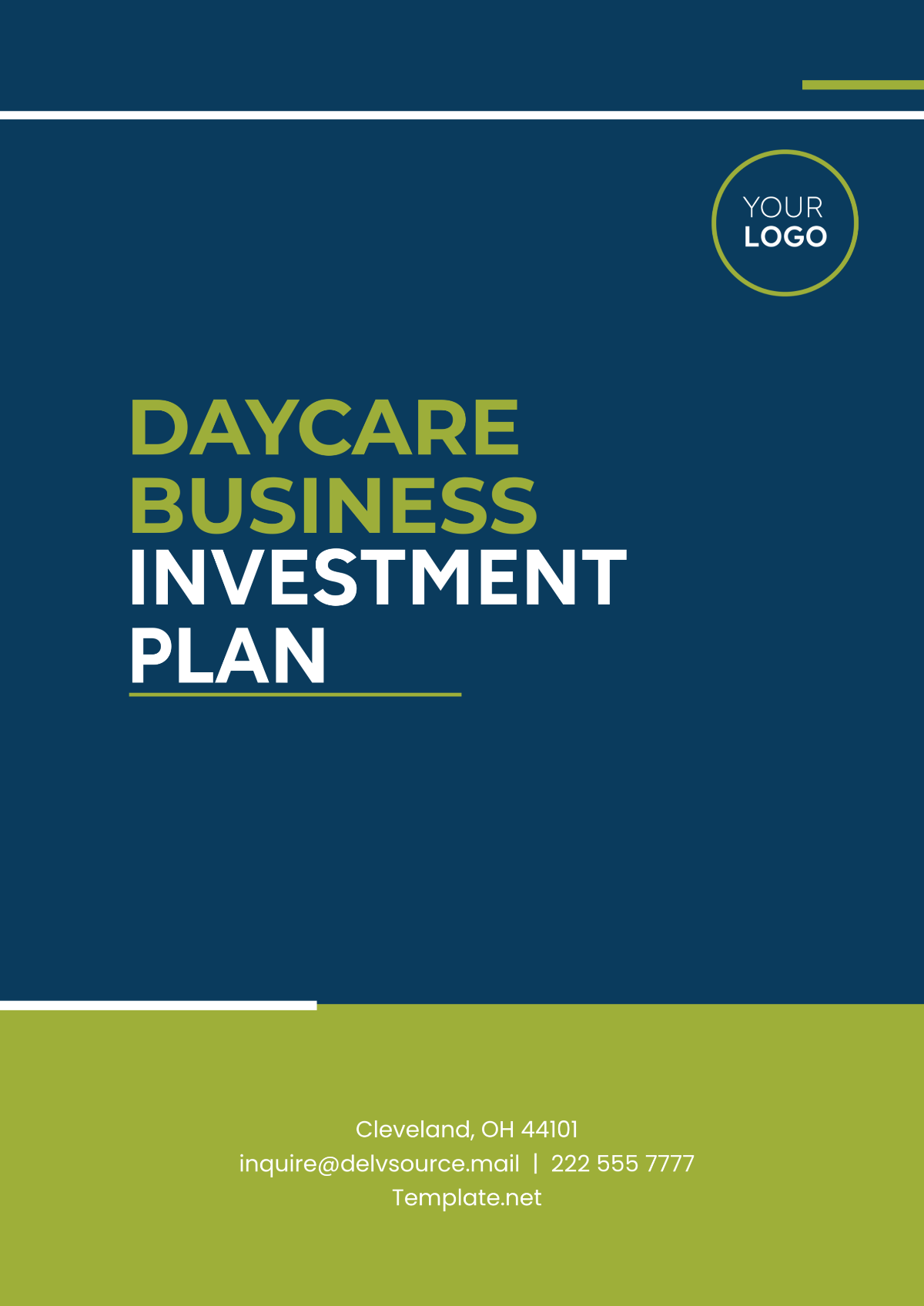 Daycare Business Investment Plan Template - Edit Online & Download