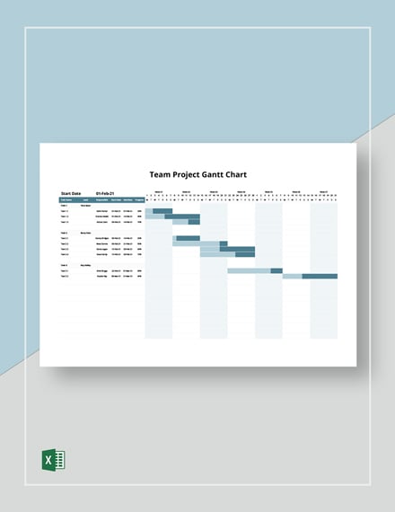 FREE Team Gantt Chart Template Download in Excel PDF Illustrator
