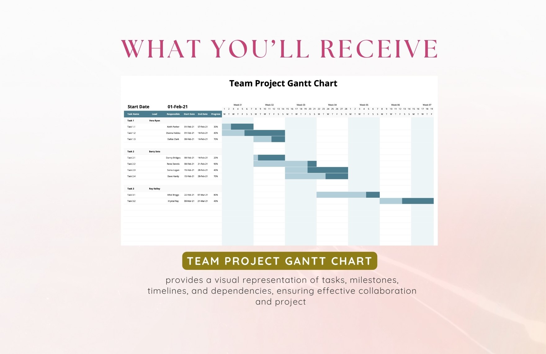 Team Project Gantt Chart Template