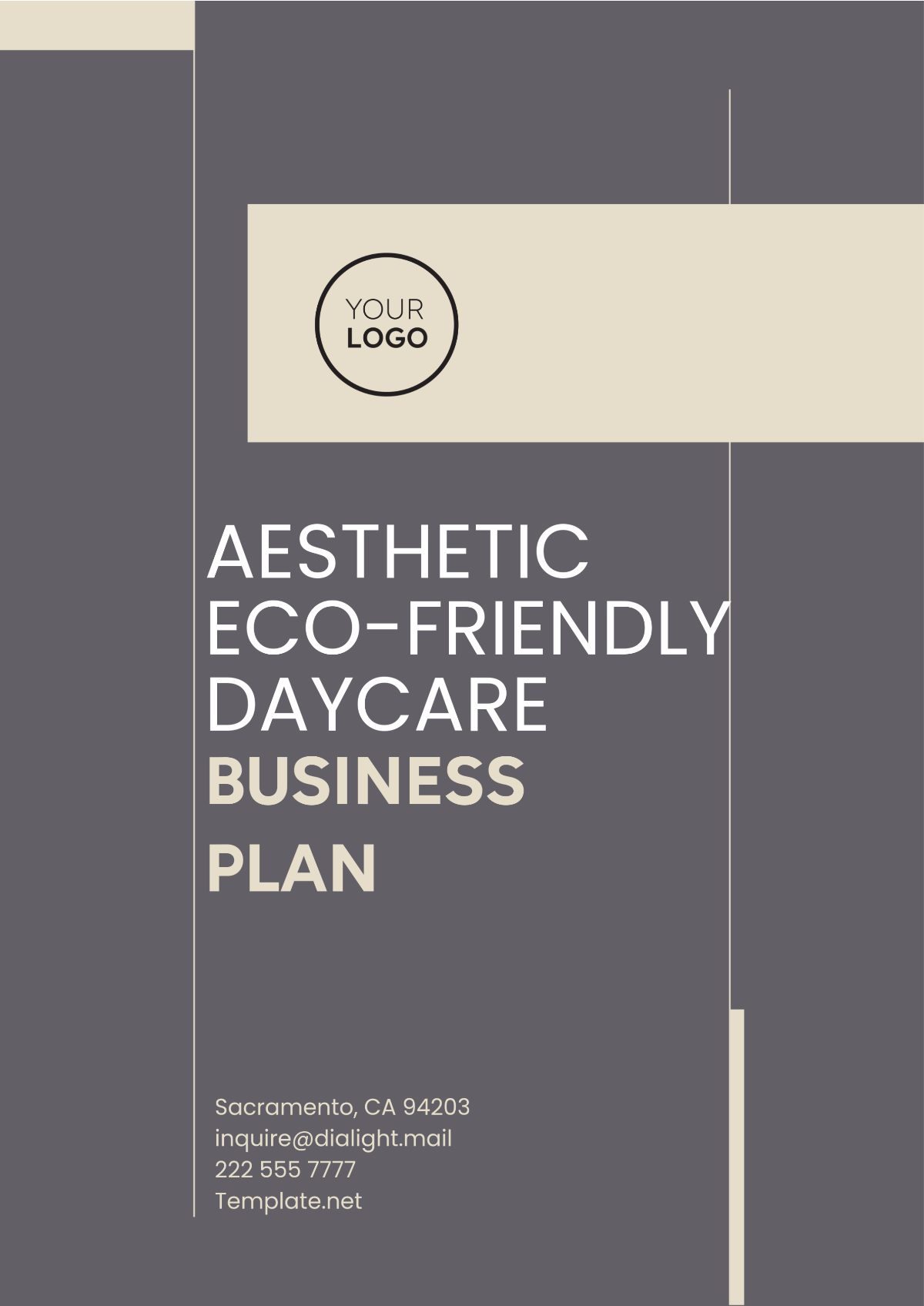 Aesthetic Eco-Friendly Daycare Business Plan Template - Edit Online & Download