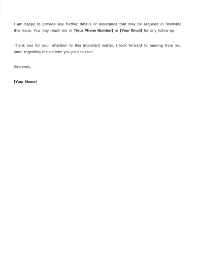 Free Environment Illegal Dumping Complaint Letter Template to Edit Online