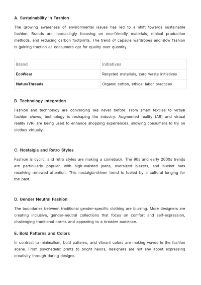 Free Fashion Trend Report Template to Edit Online