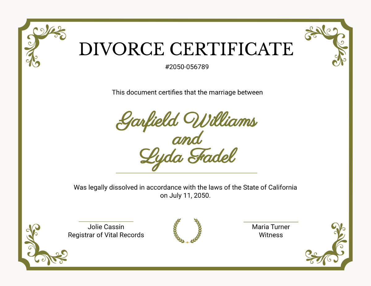 Free Divorce Certificate Template - Edit Online & Download