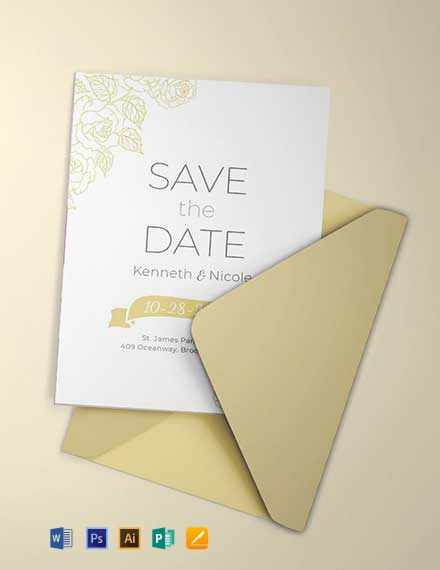 free save the date wedding invitation template 440x570