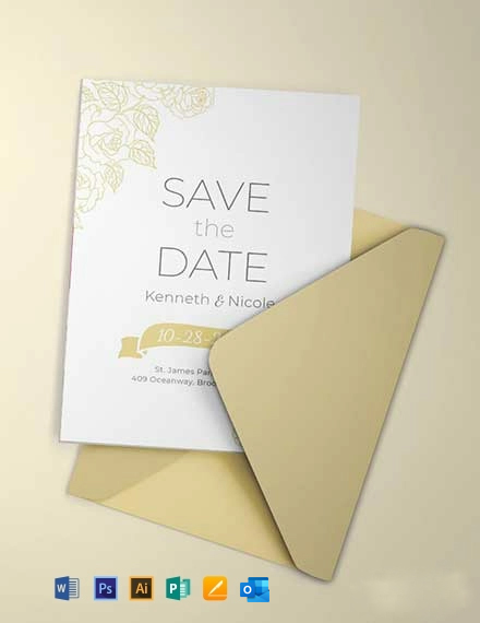 Free Save The Date Wedding Invitation Template Word Doc Psd Indesign Apple Mac Pages Publisher Template Net