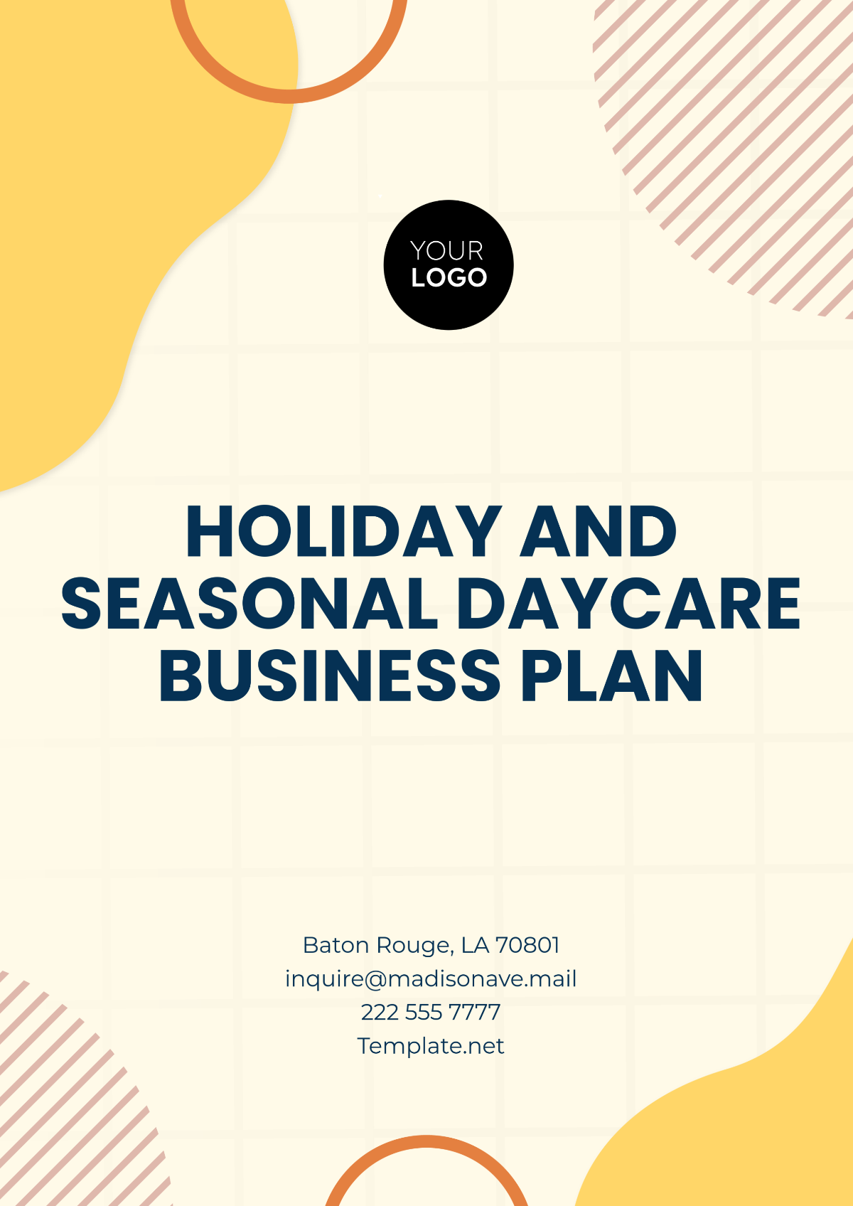 Holiday and Seasonal Daycare Business Plan Template - Edit Online & Download