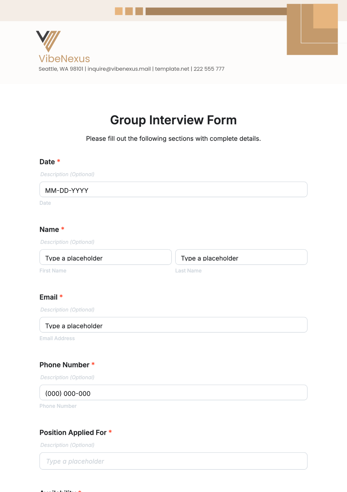 Group Interview Form Template - Edit Online & Download