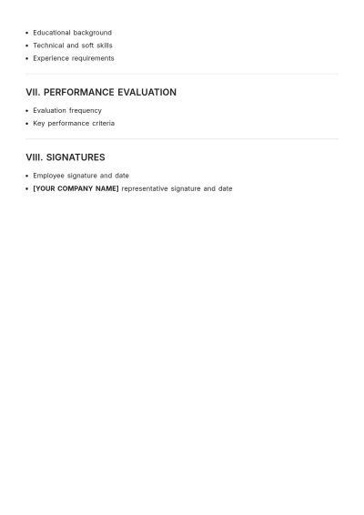 Free Work Obligations and Responsibilities Outline Template to Edit Online