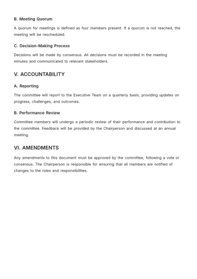 Free Committee Roles and Responsibilities Template to Edit Online