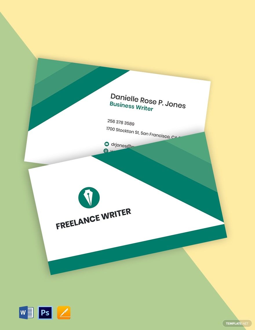 Freelance Writer Business Card Template