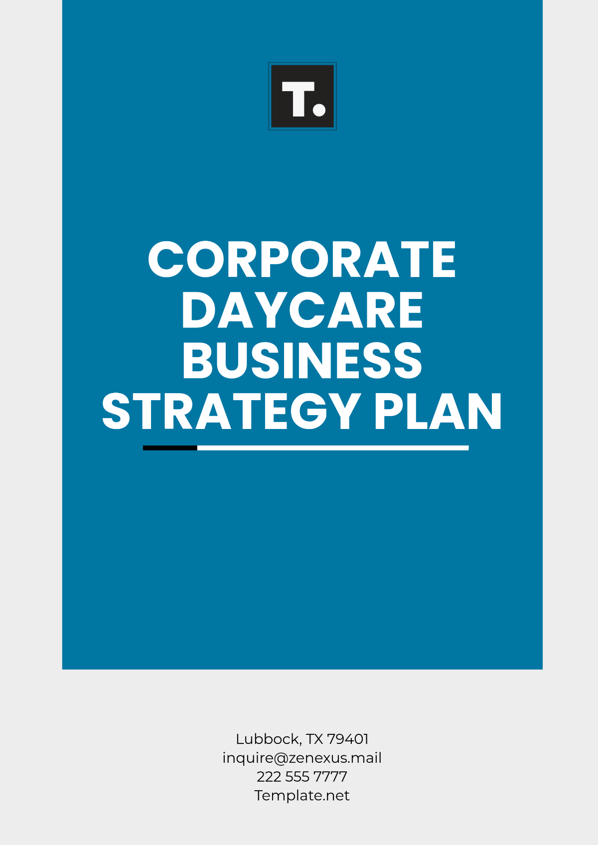 Corporate Daycare Business Strategy Plan Template - Edit Online & Download