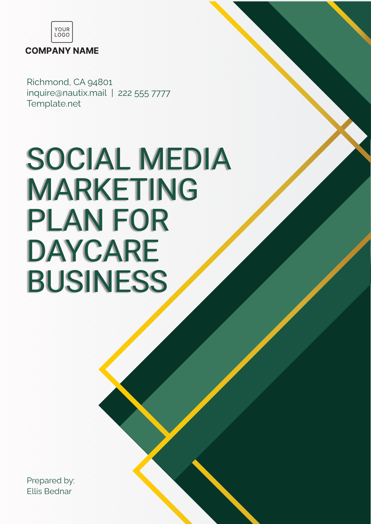 Social Media Marketing Plan for Daycare Business Template - Edit Online & Download