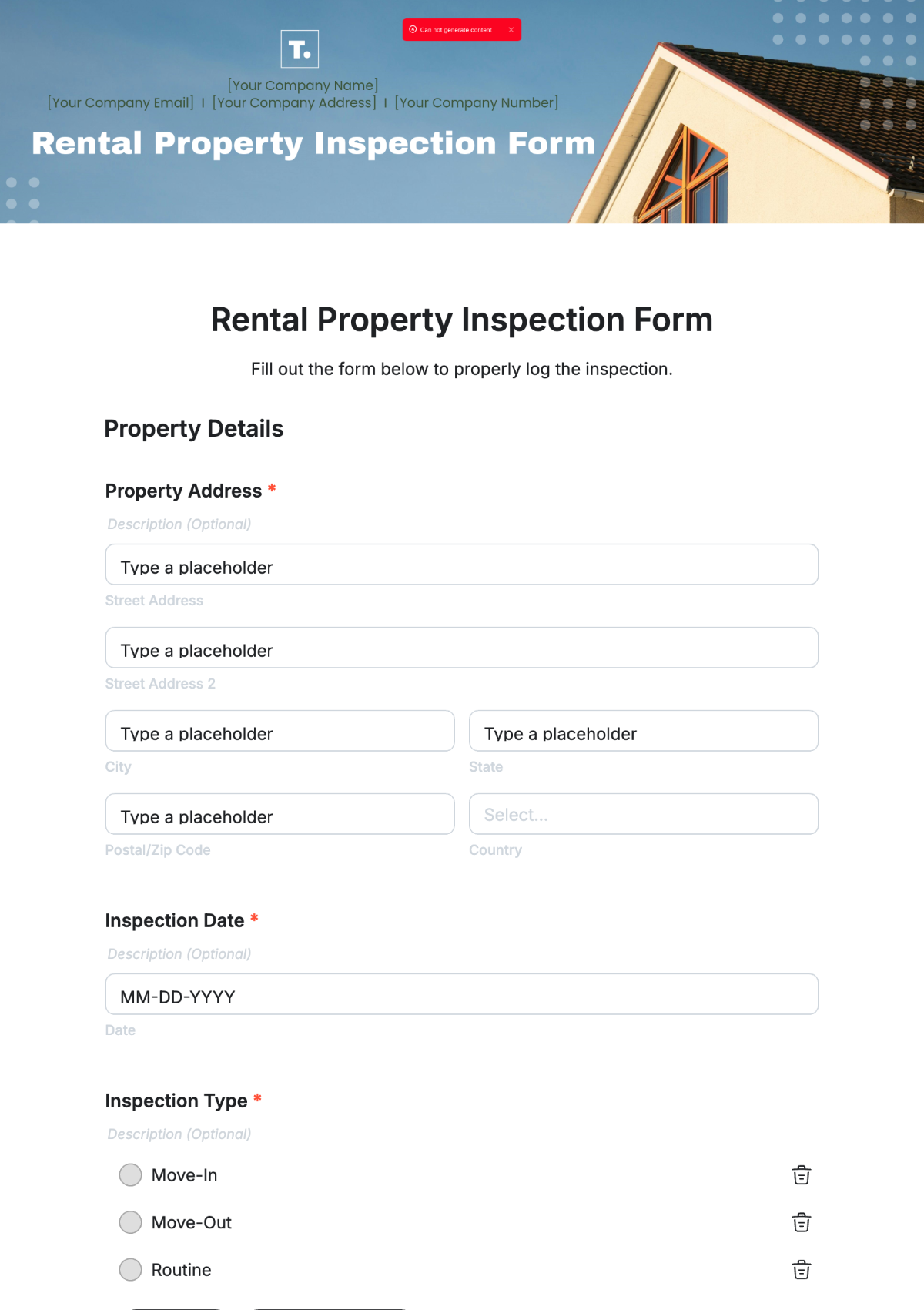 Rental Property Inspection Form Template - Edit Online & Download