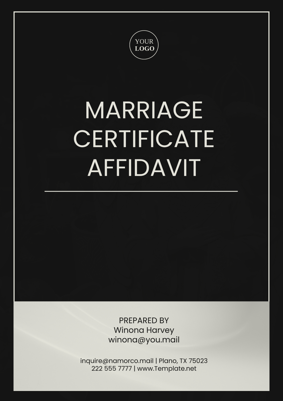 Marriage Certificate Affidavit Template - Edit Online & Download