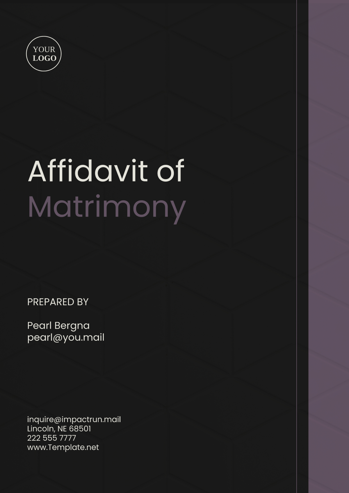 Affidavit of Matrimony Template - Edit Online & Download