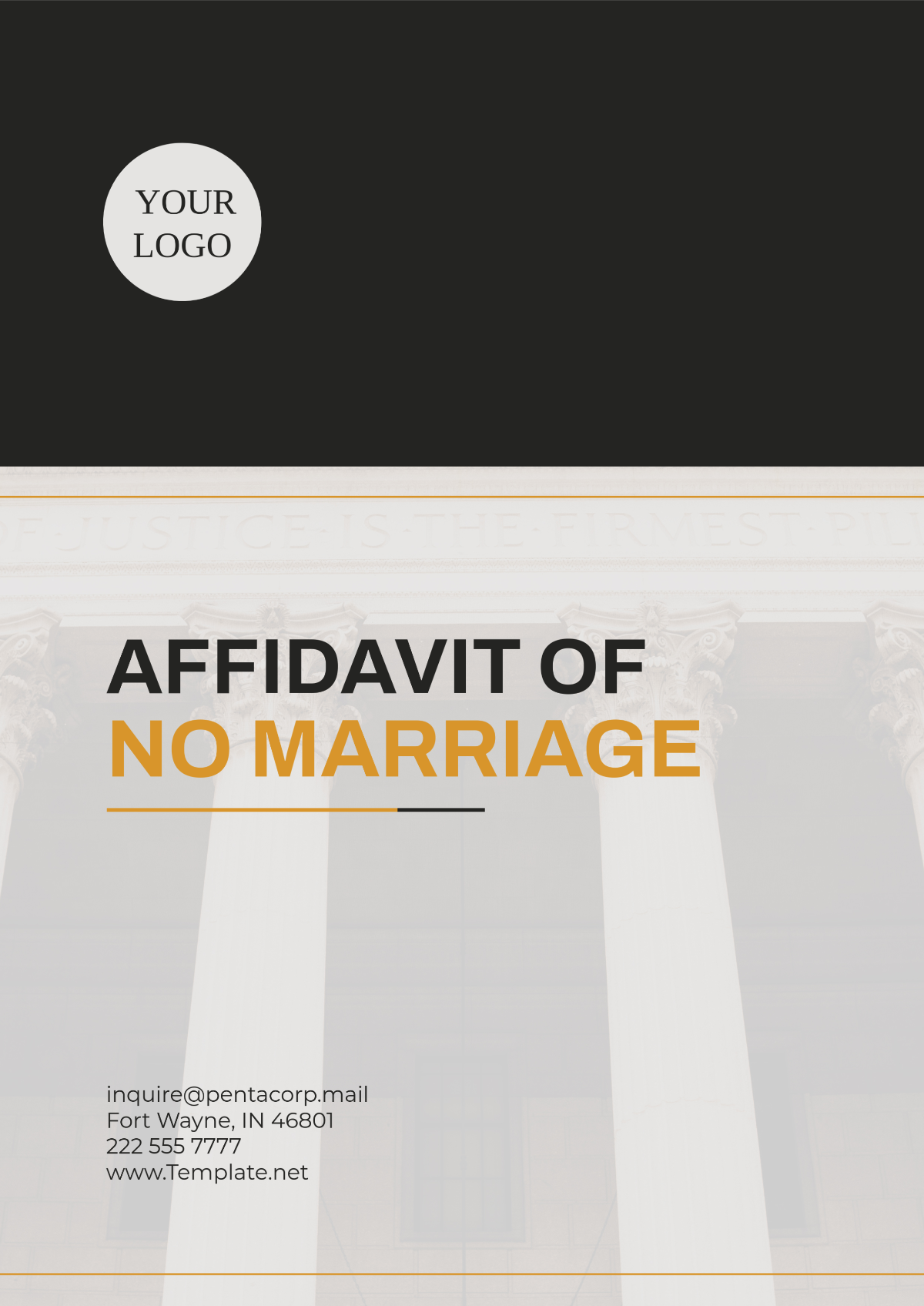 Affidavit of No Marriage Template - Edit Online & Download