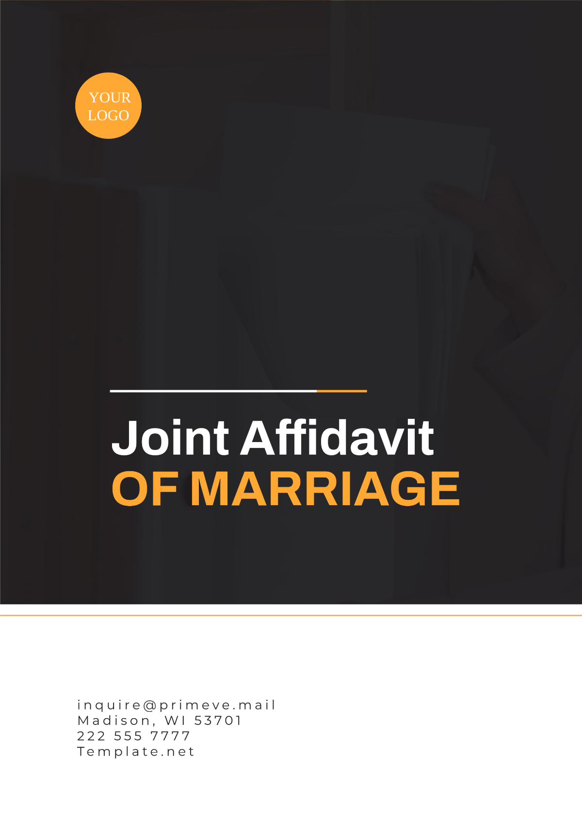 Joint Affidavit of Marriage Template - Edit Online & Download