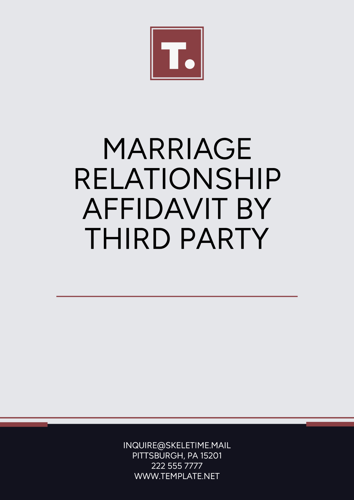 Marriage Relationship Affidavit by Third Party Template - Edit Online & Download