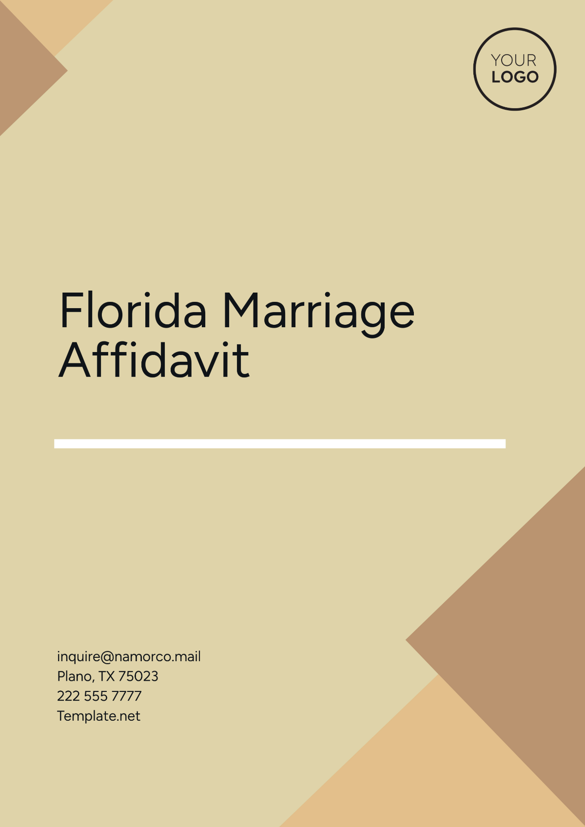 Florida Marriage Affidavit Template - Edit Online & Download