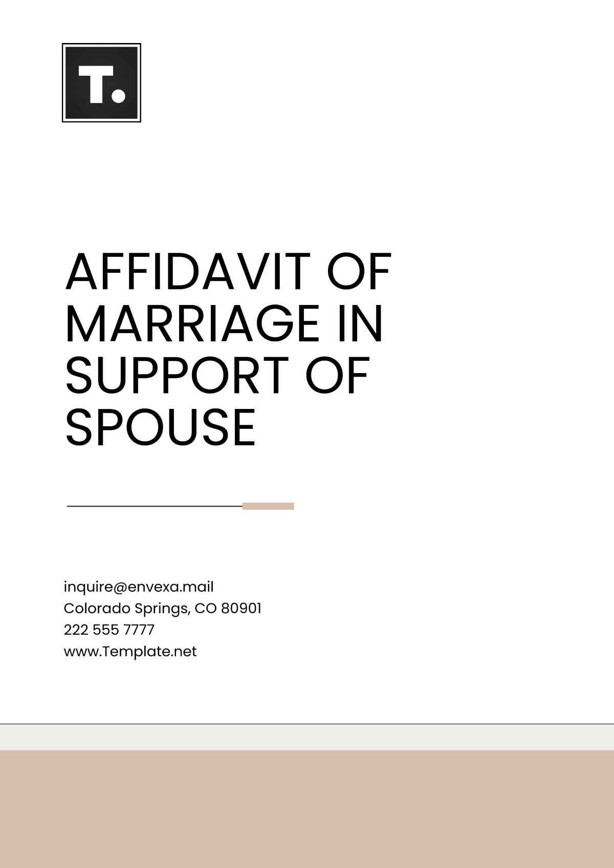 Affidavit of Marriage in Support of Spouse Template - Edit Online & Download