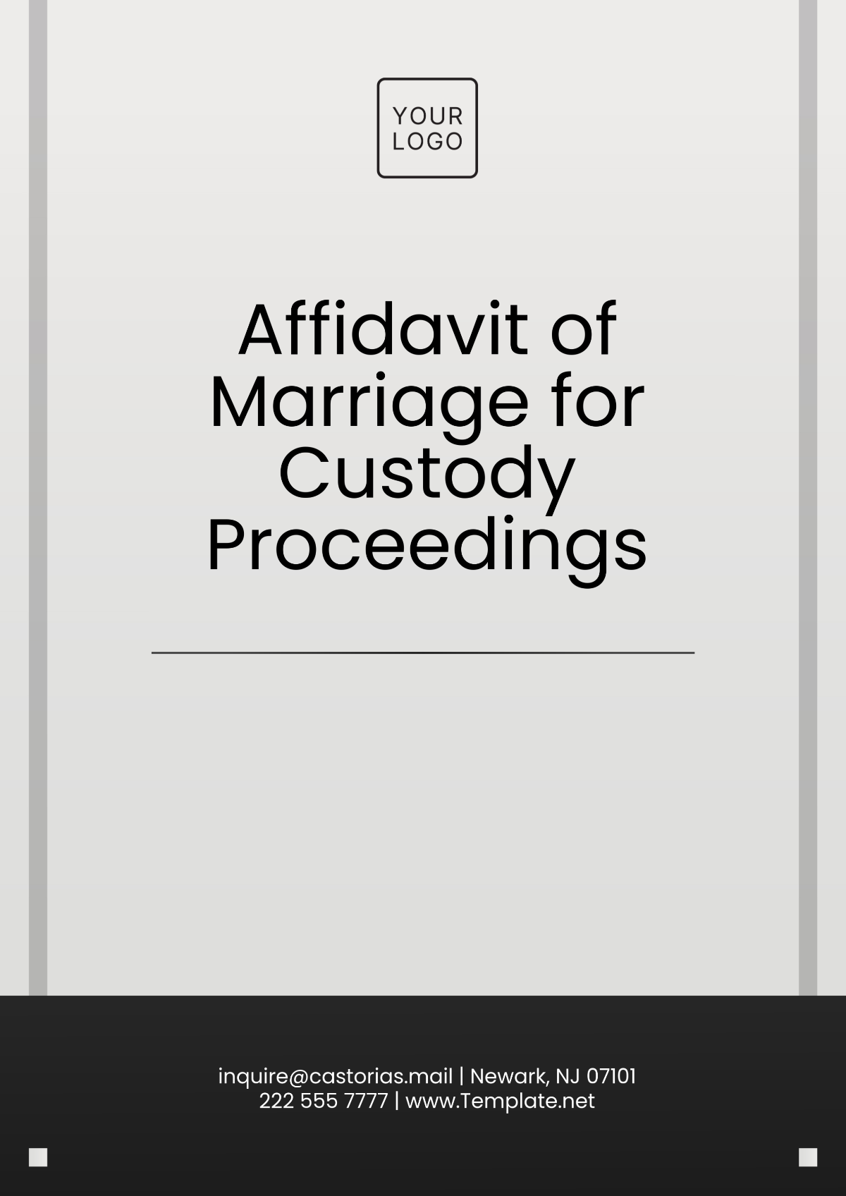 Affidavit of Marriage for Custody Proceedings Template - Edit Online & Download