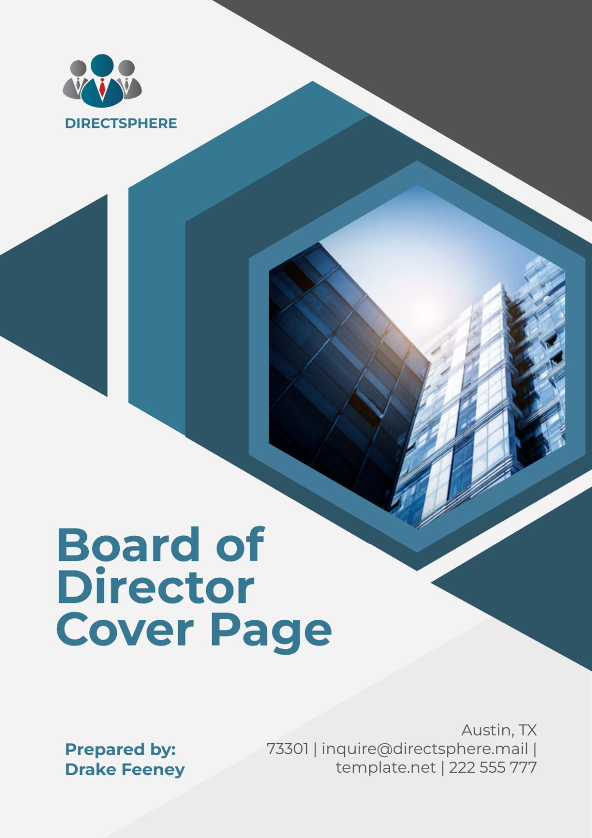 Board of Director Cover Page Template - Edit Online & Download