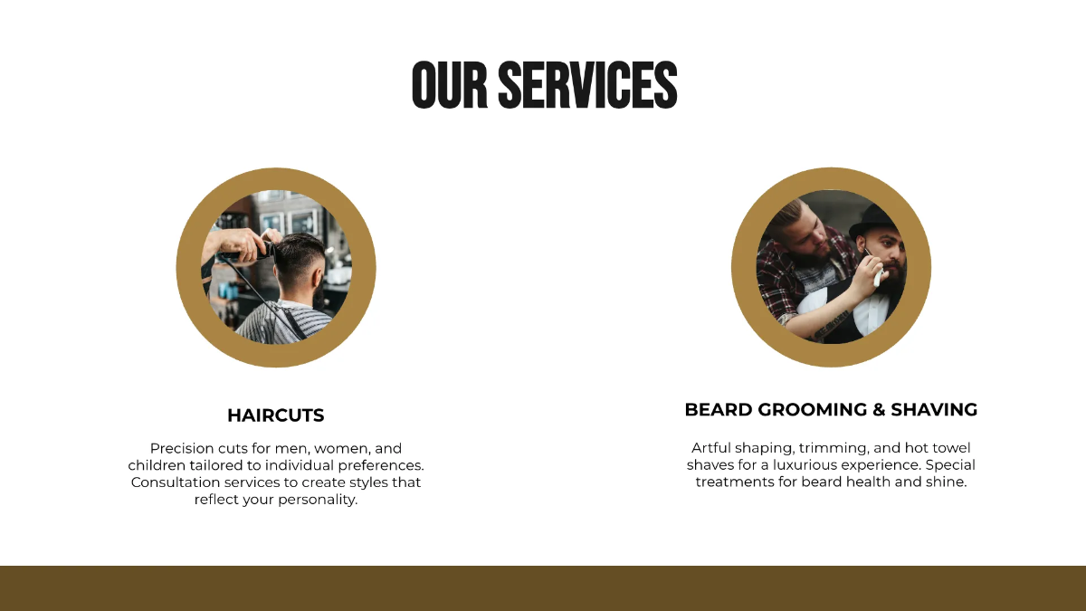 Free Barber Shop Presentation Template to Edit Online