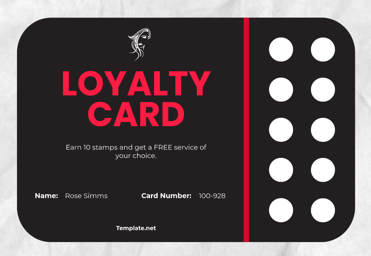 Free Beauty Parlor Loyalty Card Template - Edit Online & Download